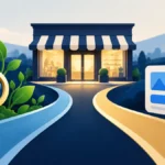 Organic search and paid advertising paths leading toward a storefront